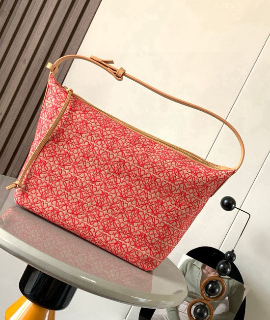 Loewe Cubi Anagram Jacquard Leather Shoulder Bag 9008