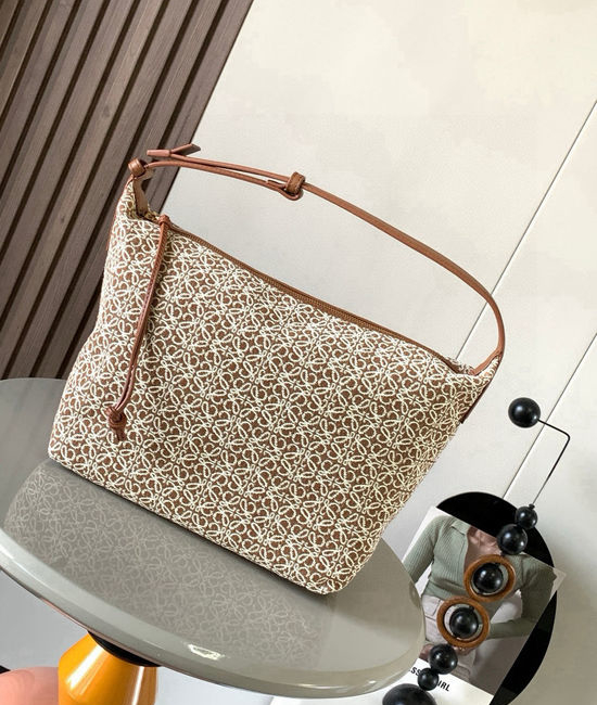 Loewe Cubi Anagram Jacquard Leather Shoulder Bag 9008