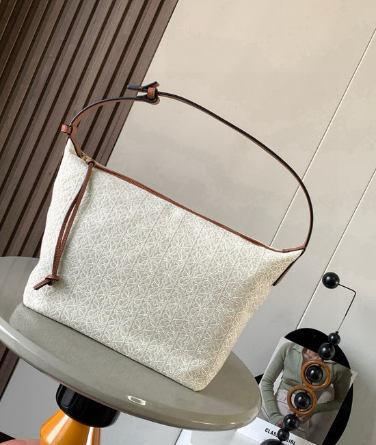 Loewe Cubi Anagram Jacquard Leather Shoulder Bag 9008
