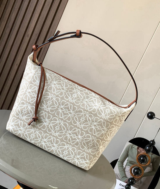 Loewe Cubi Anagram Jacquard Leather Shoulder Bag 9008