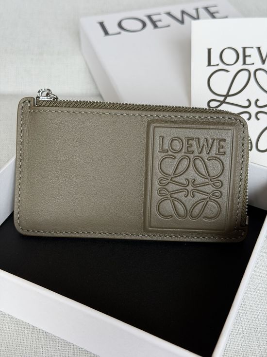 Loewe Leather Wallet Dark Khaki Green A04