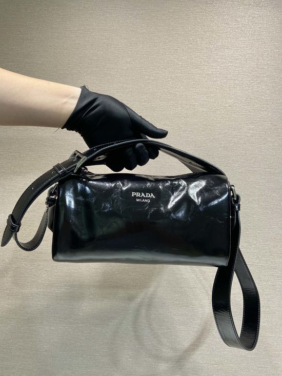 Prada Boston Patent Leather Small Handbag 2VH188
