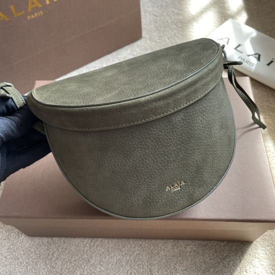 Alaia HIP Suede Leather Saddle Crossbody Bag 115499