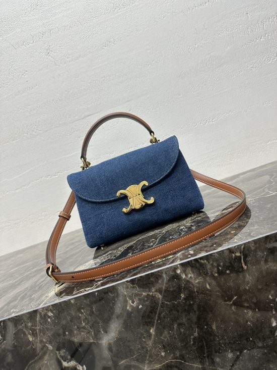 Celine Teen Nino Denim Brown Handbag 118113