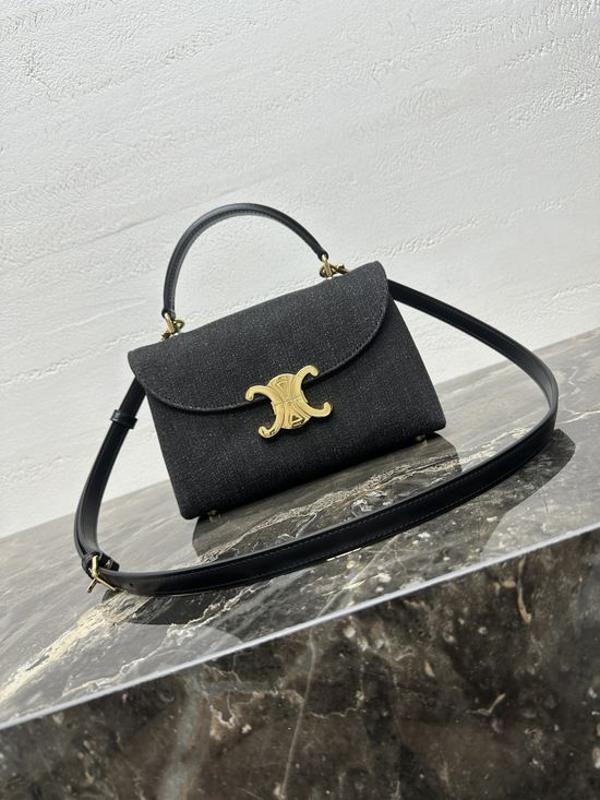 Celine Teen Nino Denim Brown Handbag 118113