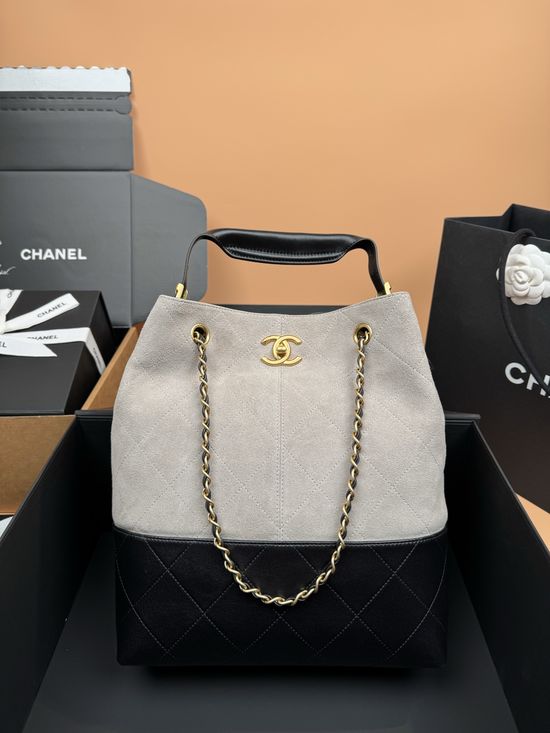 Chanel Hobo Quilted Suede Leather Vertical Bag 5635