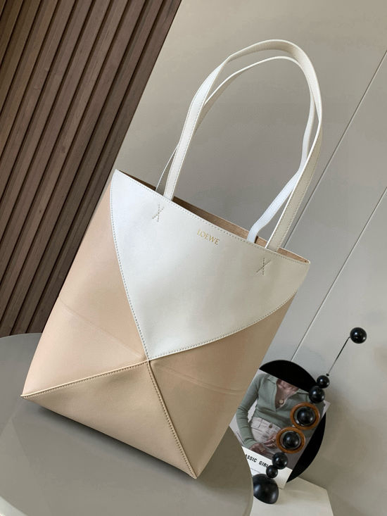 Loewe Puzzle Fold Glossy Leather Tote 9029