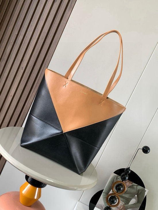 Loewe Puzzle Fold Glossy Leather Tote 9029