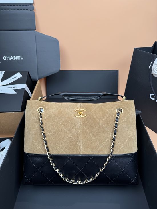 Chanel Hobo Shopping Bag Medium Brown 5634