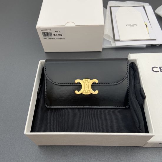 Celine TRIOMPHE Genuine Leather Zip Card Case 10P073CQH.04LU