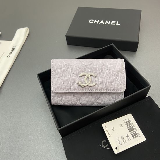 Chanel Caviar Leather Star Logo Card Holder AP4812