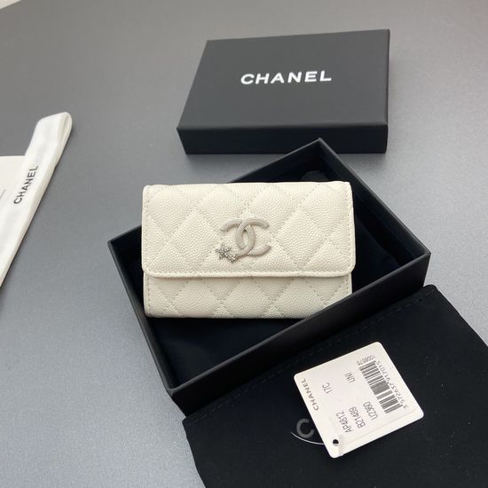 Chanel Caviar Leather Star Logo Card Holder AP4812