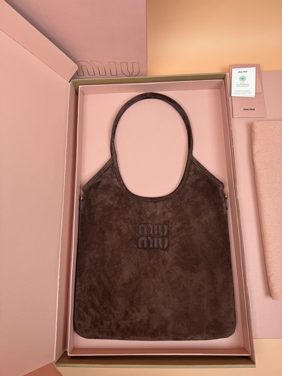 Miu Miu IVY Suede Leather Tote Bag 5BG231