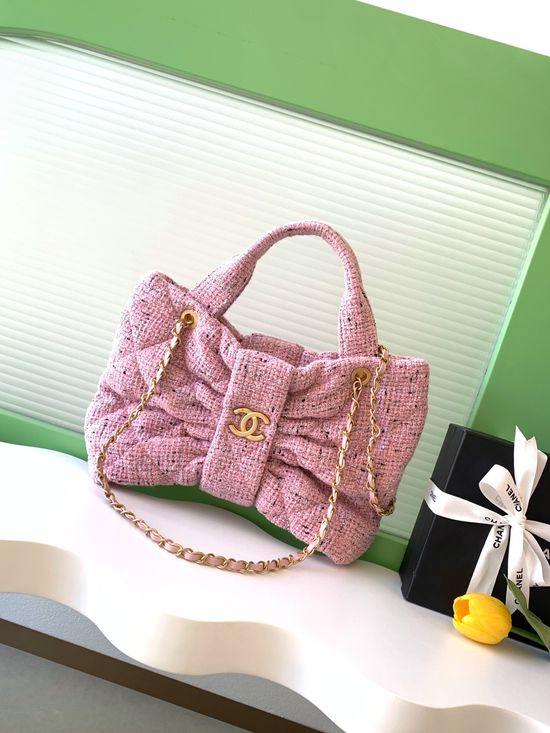 Chanel Flap Chain Bag Denim Bow Decoration AS5851