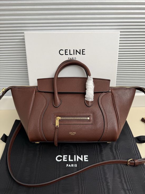 Celine Lambskin Leather Crossbody Handbag 124213