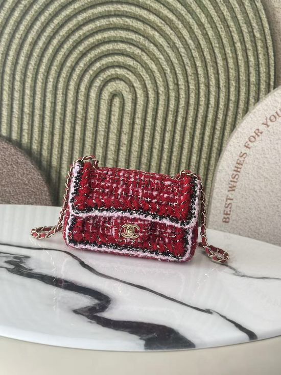 Chanel Runway Tweed Webbing Classic Flap Bag