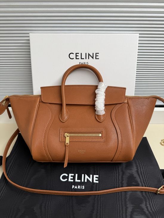 Celine Lambskin Top Handle Crossbody Bag 124213