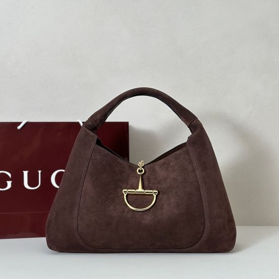 Gucci Tote Bag Dark Brown Suede 837466