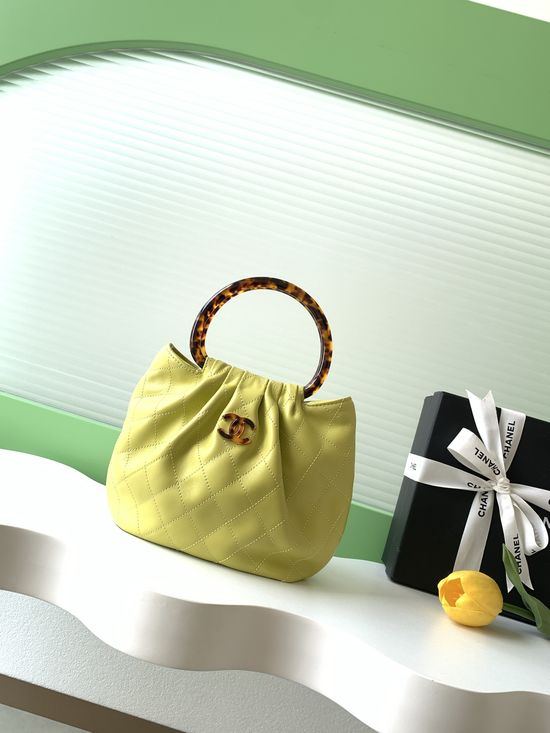 Chanel Lambskin Tortoiseshell Handle Medium Bag AS6022