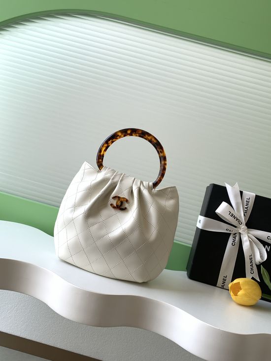 Chanel Lambskin Tortoiseshell Handle Medium Bag AS6022