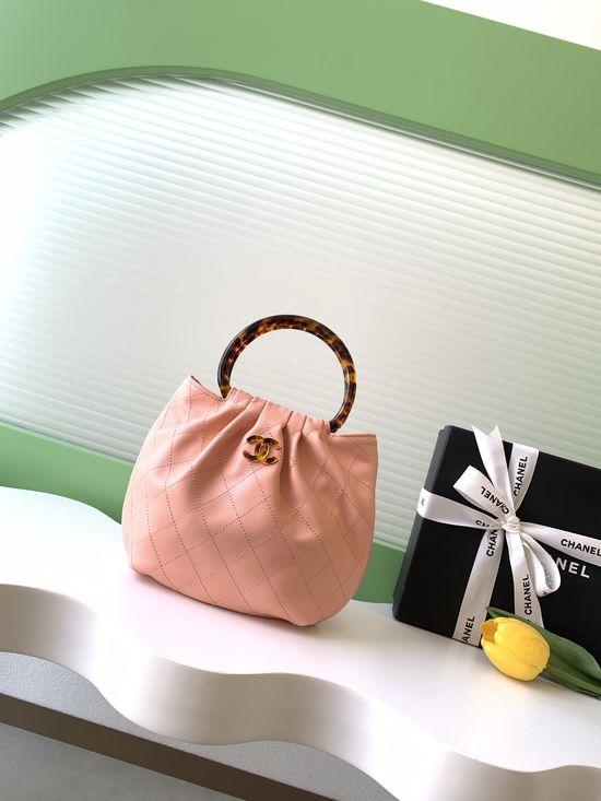 Chanel Lambskin Tortoiseshell Handle Medium Bag AS6022