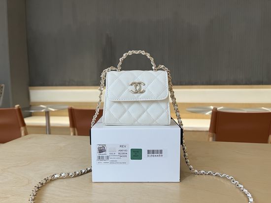 Chanel Grained Calfskin Top Handle Bag A96183