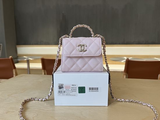Chanel Grained Calfskin Top Handle Bag A96183