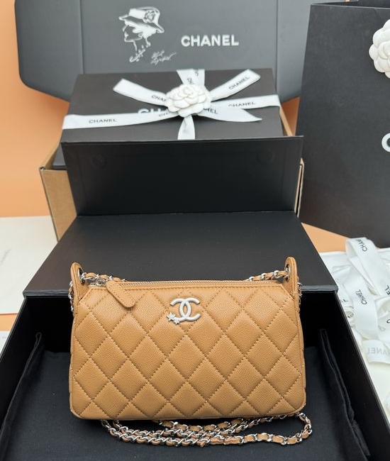 Chanel Star Mahjong Caviar Leather Bag Caramel AP 4855