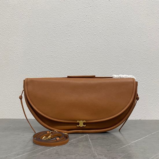 Celine Halfmoon Lambskin Leather Shoulder Bag 124142