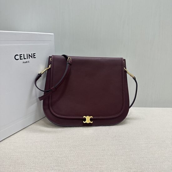 Celine Soft Triomphe Besace Structured Lambskin Handbag 123632
