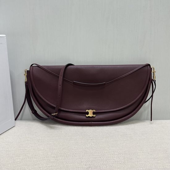 Celine Halfmoon Lambskin Magnetic Buckle Bag 124142