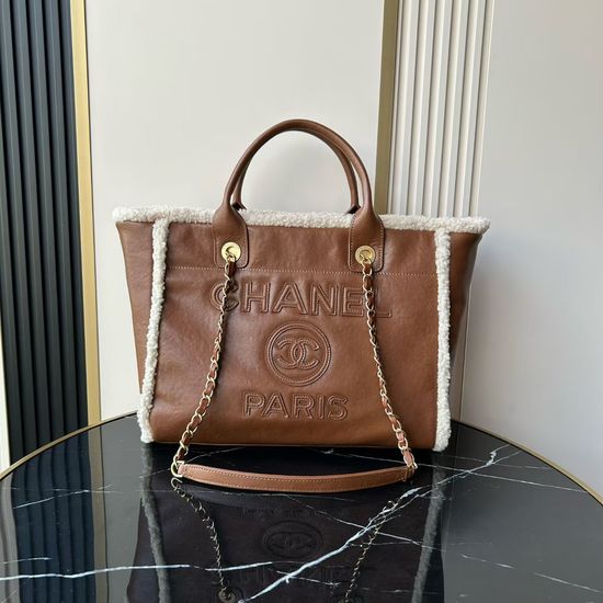 Chanel Travel Shopping Tote Embossed Logo 3257