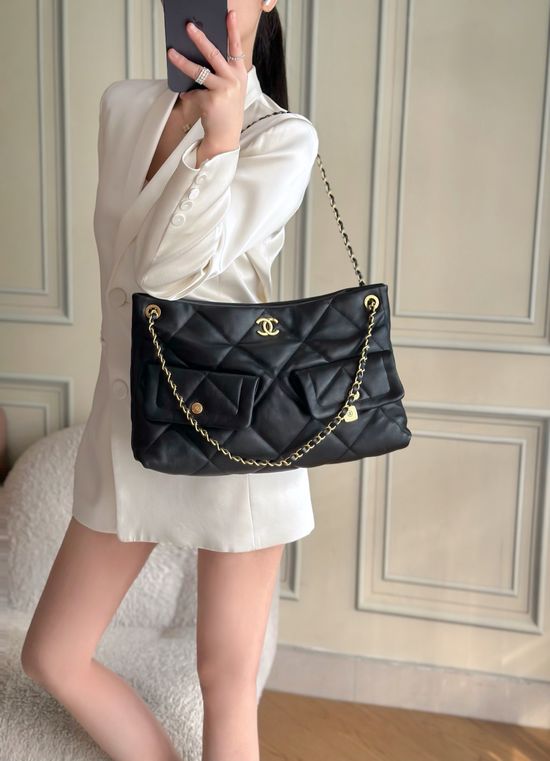 Chanel Vintage Lambskin Shopping Bag AS5740