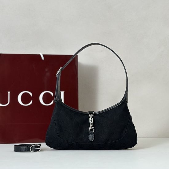 Gucci Black Canvas Leather Handbag 863137