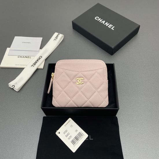 Chanel Small Zipper Card Holder Light Pink 2061