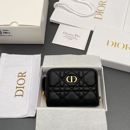 Christian Dior Jolie Glycine Lambskin Zipper Wallet S5034