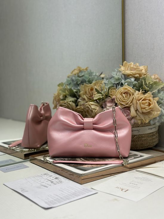 Christian Dior LAMBSKIN Chain Bag Neon Pink 0714