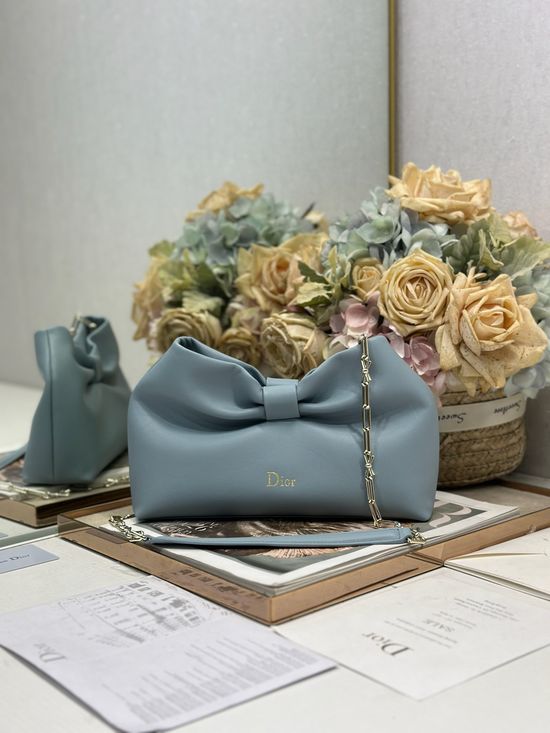 Christian Dior LAMBSKIN Chain Bag Cloud Blue 0714