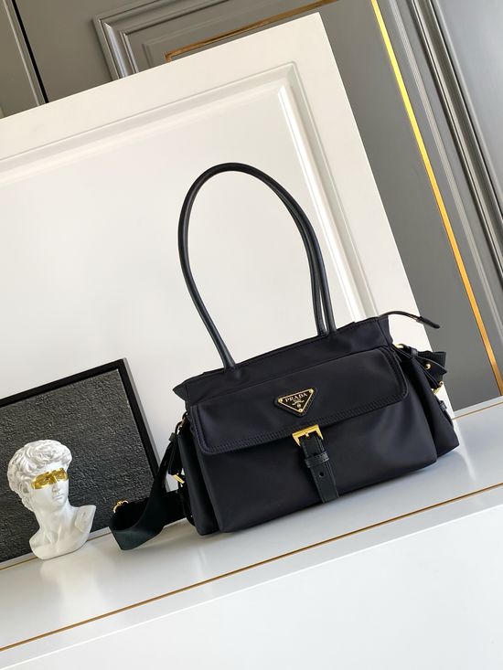 Prada Nylon Leather Handbag 1BG596