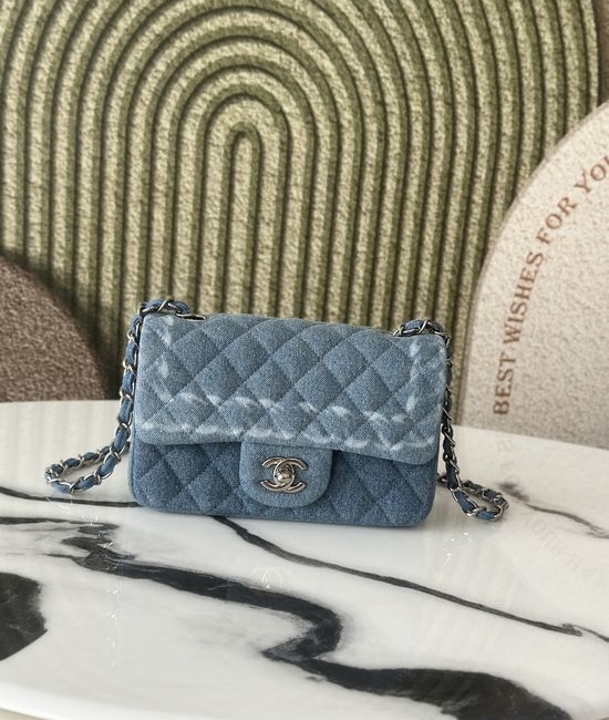 Chanel Vintage Denim Graffiti CF Mini 20