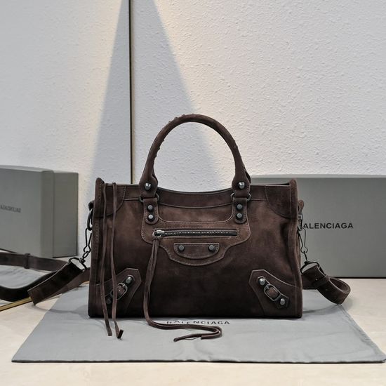 Balenciaga Motorcycle Retro Textured Handbag 9087