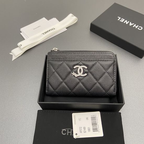 Chanel Caviar Leather Zipper Card Holder AP 3732
