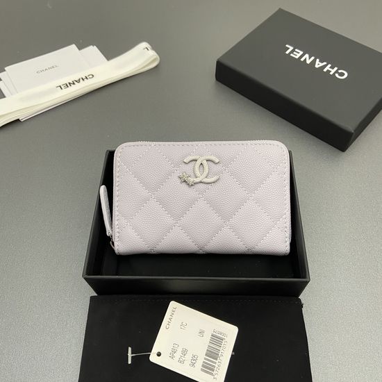 Chanel Caviar Leather Zipper Card Holder AP4813