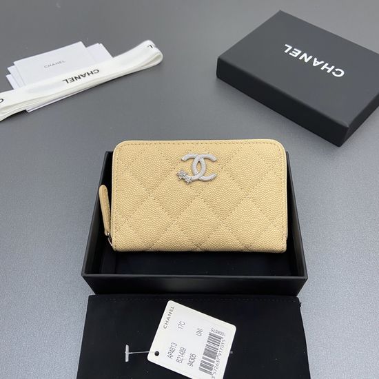 Chanel Caviar Leather Zipper Card Holder AP4813