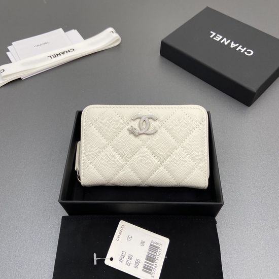 Chanel Caviar Leather Zipper Card Holder AP4813