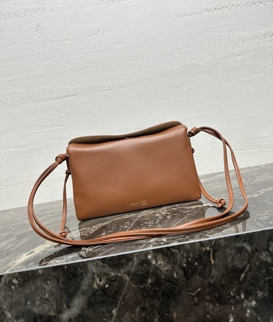 Celine TRIO FLAP Lambskin Leather Crossbody Bag 10P862