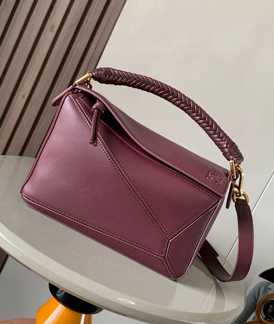 Loewe Puzzle Soft Calfskin Woven Handle Handbag 9064