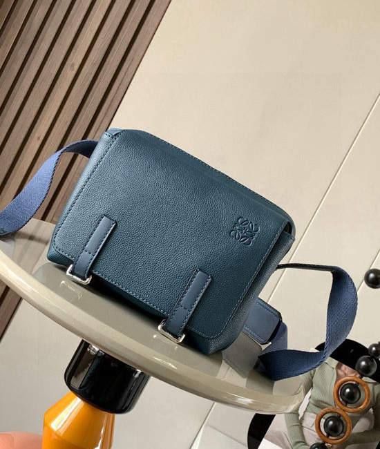 Loewe Military Messenger Litchi Leather Bag 9012