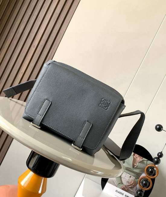 Loewe Military Messenger Litchi Leather Bag 9012