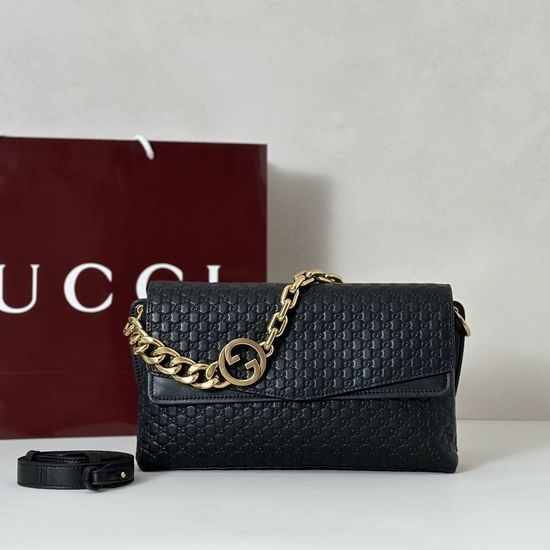 Gucci Black Embossed Handbag 857622